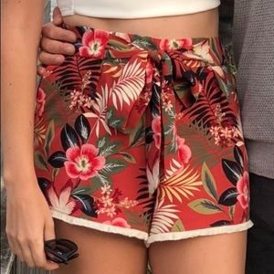 Zara Tropical Print Shorts